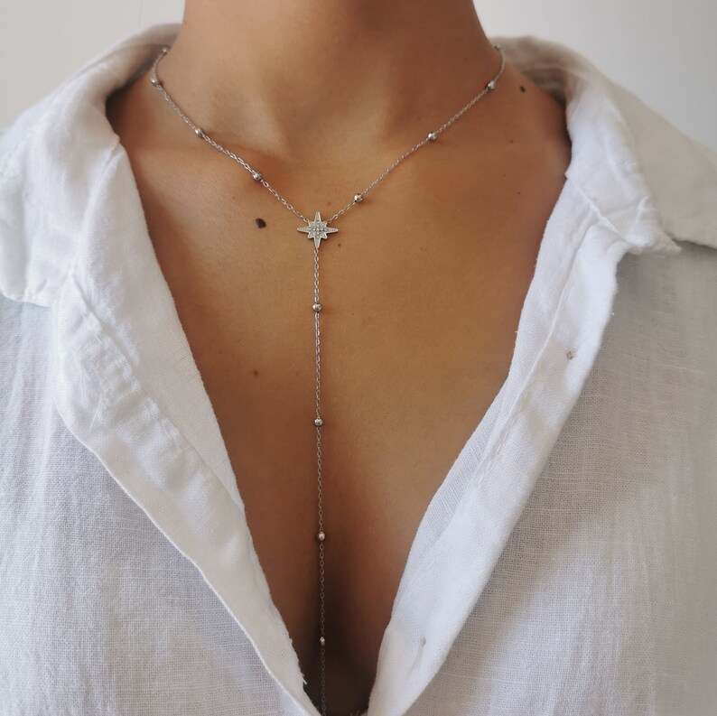 Collier long ajustable chaîne acier inoxydable Idée cadeau de Noël Bijoux femmes Jewellery Collier Modèle Irina image 4