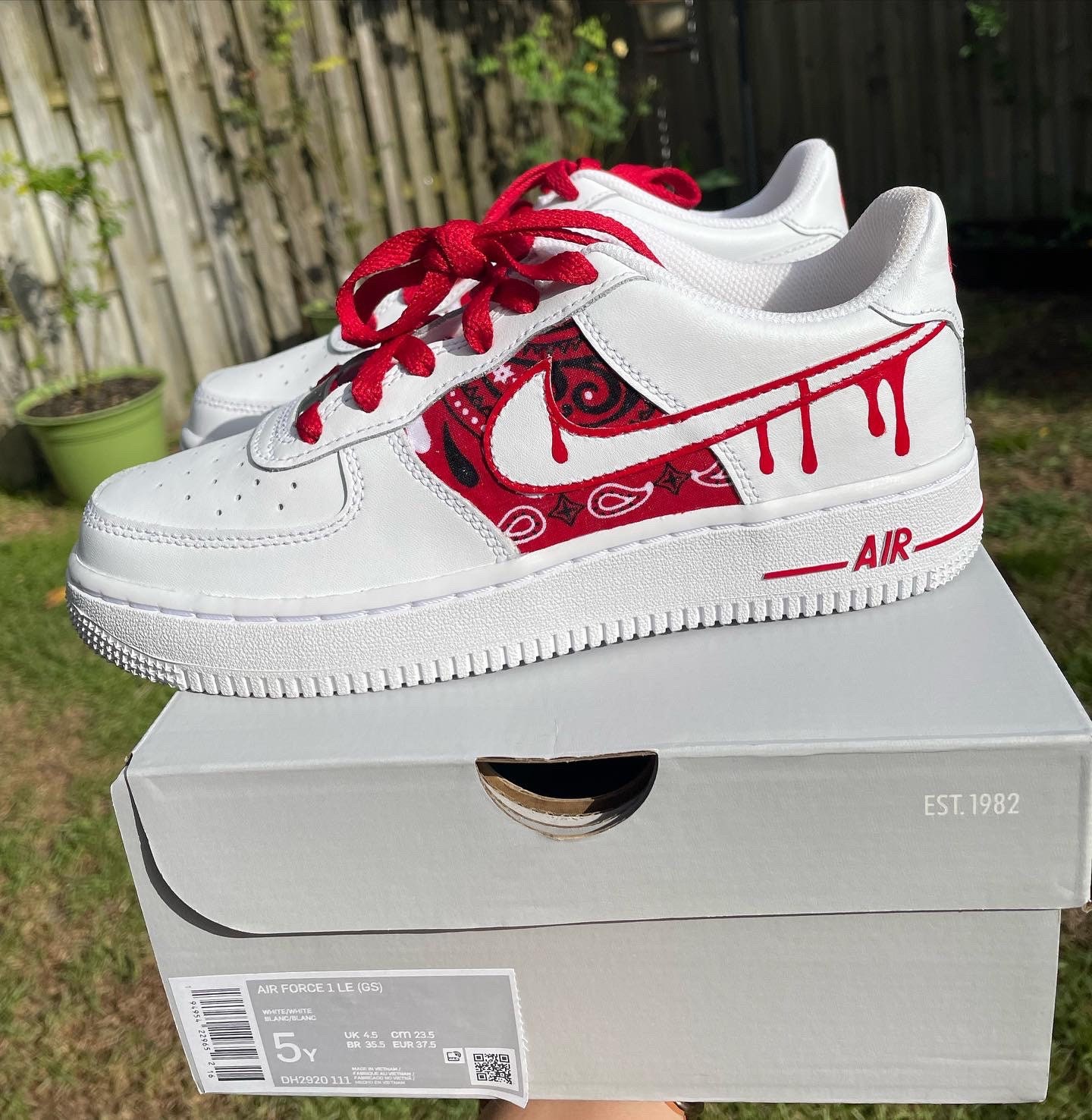 Con Bandana Af1 With Bandana Bandana Af1 Red Bandana Shoes