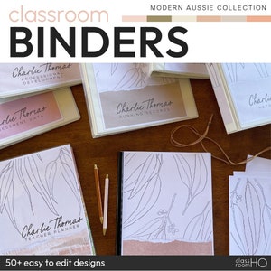 MODERN AUSSIE Editable Binder and Book Covers Pack | Australian Themed Classroom Decor