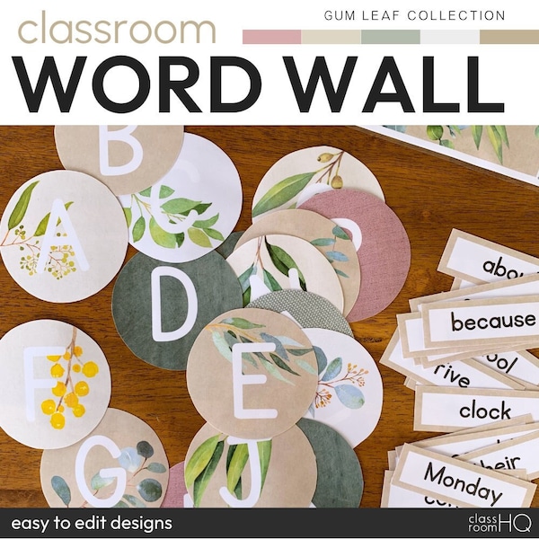 GUM LEAF Word Wall Pack | Eucalyptus Class Theme