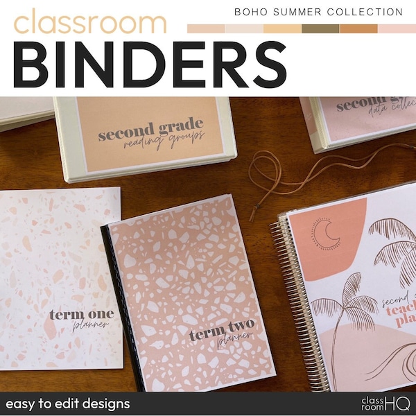 BOHO SUMMER Binder + Book Covers Pack