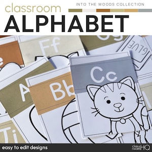 Woodland Forest Theme Classroom Decor Alphabet Posters | INTO THE WOODS Collection