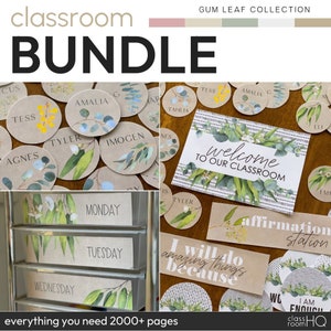 Eucalyptus GUM LEAF Classroom Decor BUNDLE | Eucalyptus Class Theme