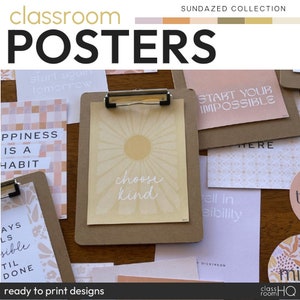 Groovy Vintage Retro Theme Classroom Decor Growth Mindset Inspirational Posters | SUNDAZED