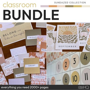 SUNDAZED Classroom Decor Bundle | Retro Classroom Decor