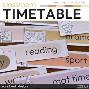 Groovy Vintage Retro Theme Classroom Decor Visual Schedule Timetable | SUNDAZED