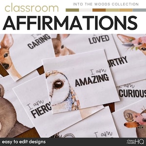 Wald-Thema, Klassenzimmer-Dekoration, Affirmationsstationspaket | IN DEN WALD