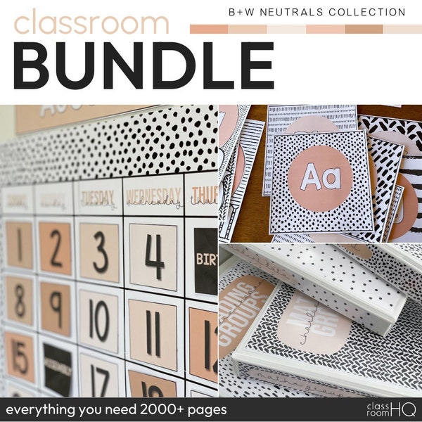 Neutral Classroom Decor BUNDLE | B+W NEUTRALS Collection