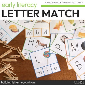 Tarjetas de actividades de combinación de letras mayúsculas y minúsculas