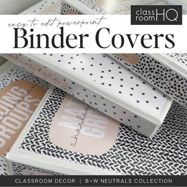 B+W NEUTRALS Binders + Book Covers Pack