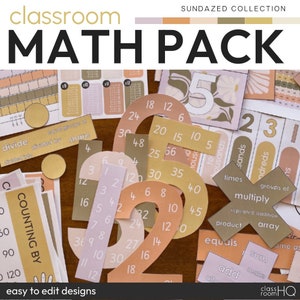 Groovy Vintage Retro Theme Classroom Decor Math Resources Pack | SUNDAZED