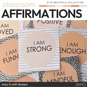 Neutrales Klassenzimmer Dekor Affirmation Station Pack | B+W NEUTRALS Kollektion