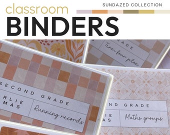 SUNDAZED Binders + Book Covers Pack | Retro Classroom Decor