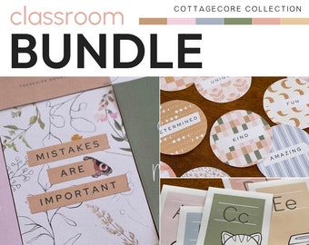 Vintage Cozy Natural Theme Classroom Decor BUNDLE | COTTAGECORE Collection