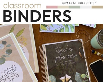 GUM LEAF Binder + Book Covers Pack | Eucalyptus Class Decor