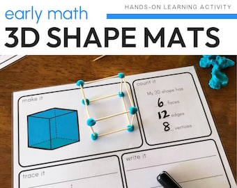 3D Shape Make It Count It Write It Playdough Mats