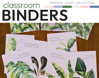 TROPICAL COAST Binder + Book Covers | Tropical Jungle Theme