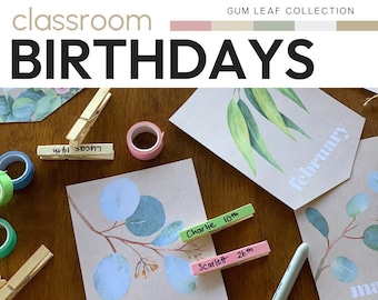 GUM LEAF Classroom Birthday Display | Eucalyptus Class Theme