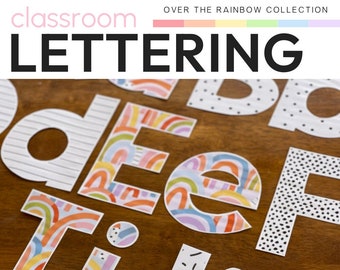 OVER THE RAINBOW Classroom Display Lettering Pack