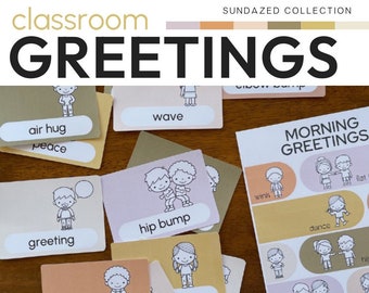 Groovy Vintage Retro Theme Classroom Decor Morning Greetings Pack | SUNDAZED