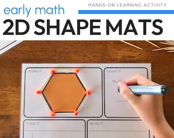 2D Shape Make It Count It Write It Mats