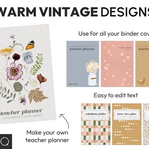 Editable Binder Covers and Spines | Teacher Binder Covers Classroom Decor | COTTAGECORE Floral Wildflower Theme | Classroom Organization image 2