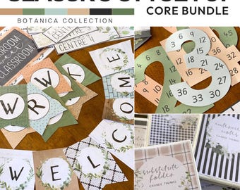Neutral Botanical Classroom Decor Bundle Editable | Calm Classroom Setup | BOTANICA Theme | Labels Posters Calendar Classroom Decor