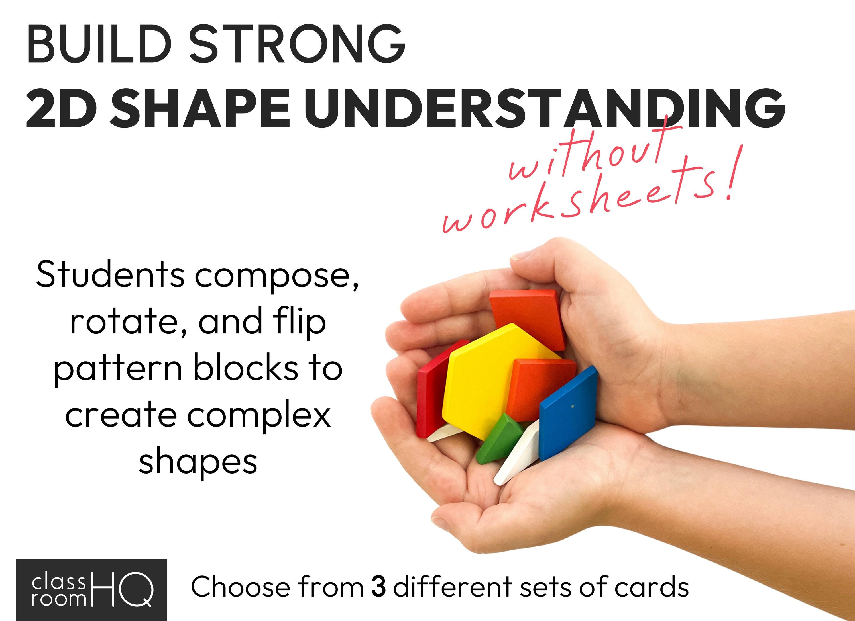 2D Shape STEM Challenge Pattern Block Task Cards and Mats - Etsy