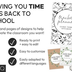 Editable Binder Covers & Spines Neutral Botanical Decor | Teacher Binder Covers | Classroom Organisation Printable | BOTANICA image 3