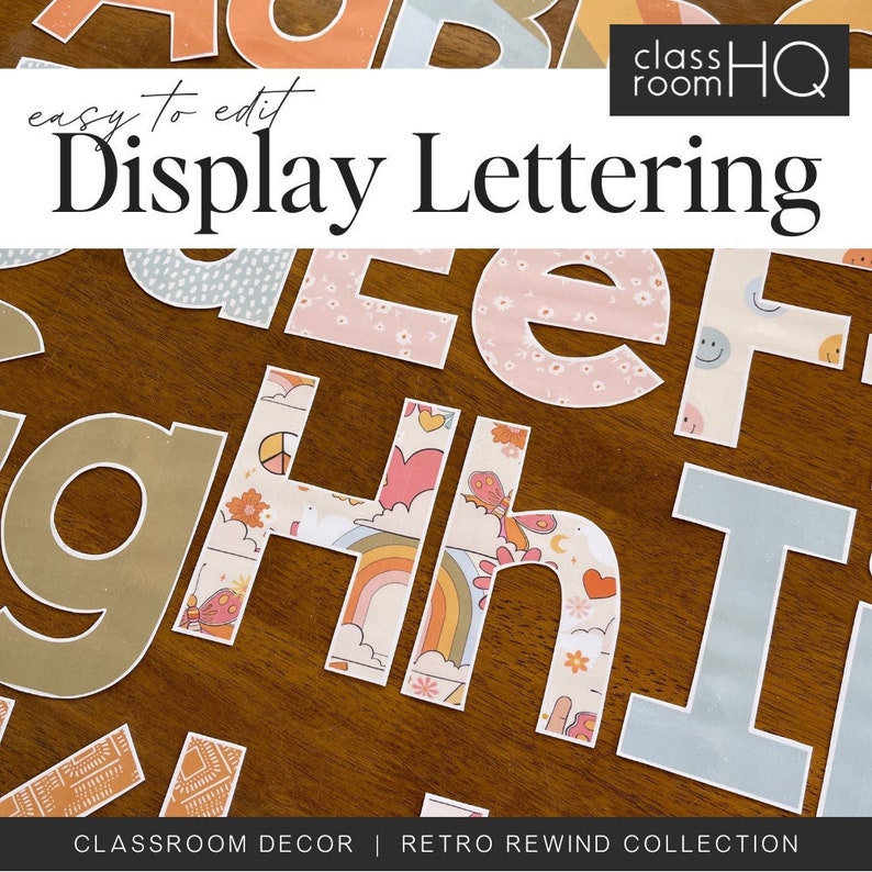 RETRO REWIND Bulletin Board Display Lettering Pack Retro Etsy Canada