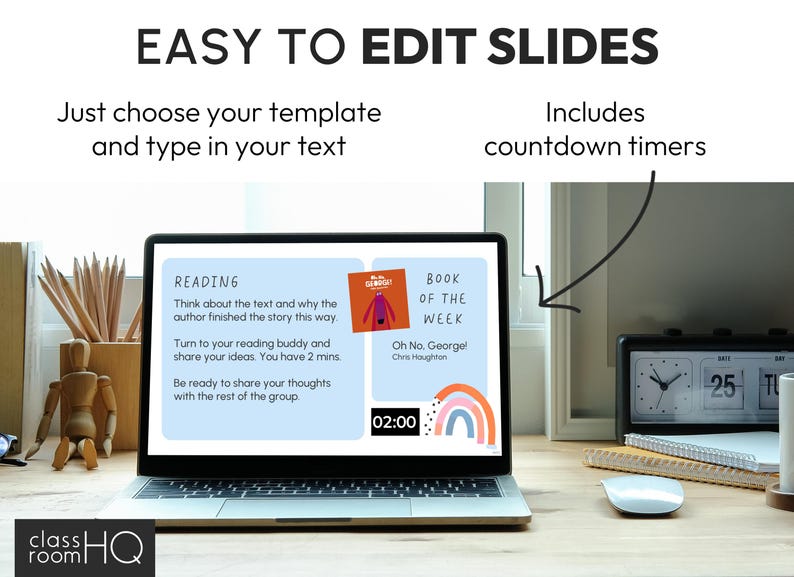 Editable Daily Classroom Slides With Timers for Classroom Management ...