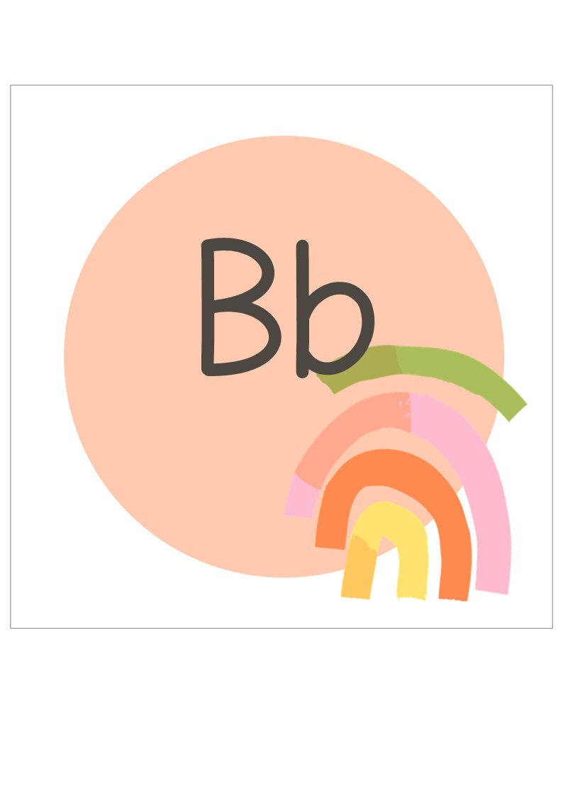 Pastel Modern Rainbow Classroom Decor Editable Alphabet Posters | OVER ...