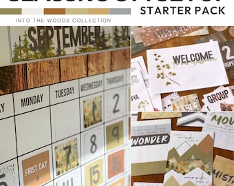 Editable Classroom Decor Starter Pack, Woodland Classroom Theme, Classroom Setup Bundle, Labels, Jobs, Timetable & Calendar | INTO THE WOODS
