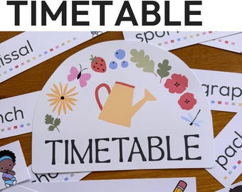 Editable Visual Timetable Display | SPRING GARDEN Classroom Decor Theme | Daily Classroom Schedule Cards