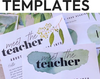Australian Eucalyptus Theme Editable Meet The Teacher Templates and Class Newsletter Templates GUM LEAF Classroom Decor
