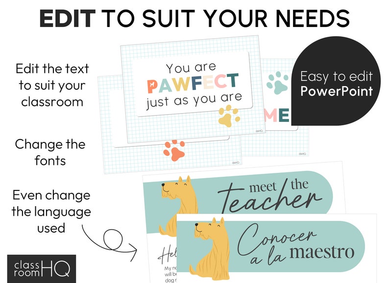 Modern Fun Bright Classroom Decor Bundle - Dog Inspired Classroom Theme DOG DAYS Collection by classroomHQ