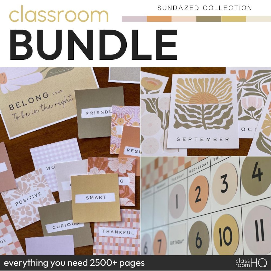 Groovy Vintage Retro Theme Classroom Decor BUNDLE | SUNDAZED Collection ...