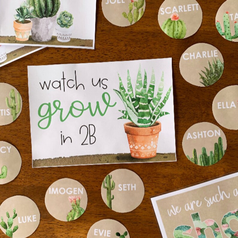 CACTUS Classroom Decor Bundle Etsy