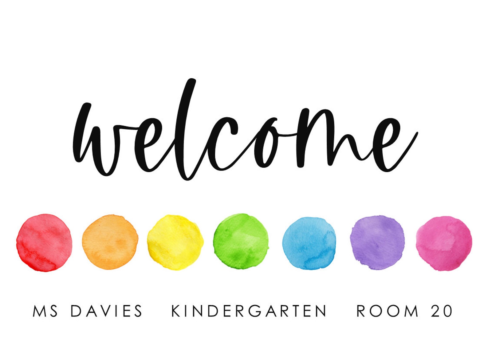 Watercolor Rainbow Theme Editable Class Door Decor + Bulletin Board ...
