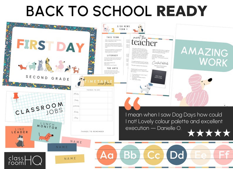 Modern Fun Bright Classroom Decor Bundle - Dog Inspired Classroom Theme DOG DAYS Collection by classroomHQ