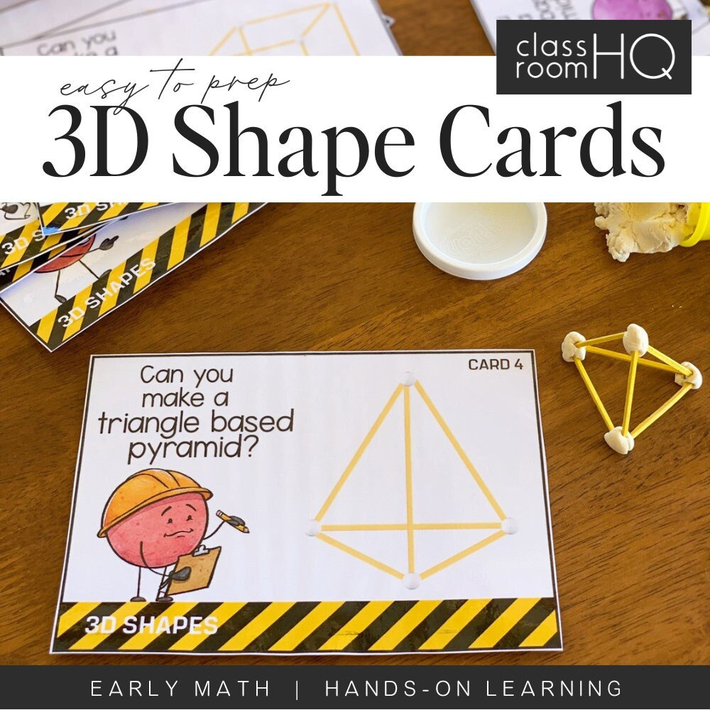 3D Shapes Flash Cards. Preschool Learning Activity. Kids Geometric Shapes.  Flashcards Kindergarten. Homeschool Resource. 
