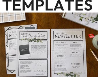 Editable Meet the Teacher Templates | Classroom Newsletter Templates | Neutral Botanical Classroom Decor | BOTANICA