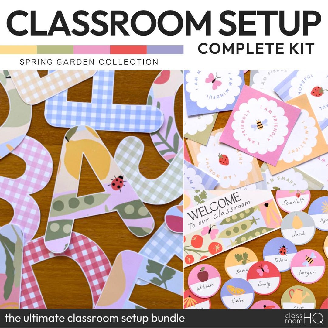 Pastel Garden Complete Classroom Decor Bundle | Editable Classroom ...