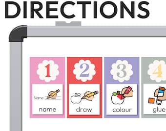 SPRING GARDEN Classroom Visual Direction Cards: Modern Pastel Decor (Editable, PDF)