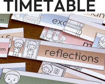 Editable Visual Timetable Classroom Schedule | Daily Routine Display | Visual Schedule Cards | Classroom Management System | COTTAGECORE