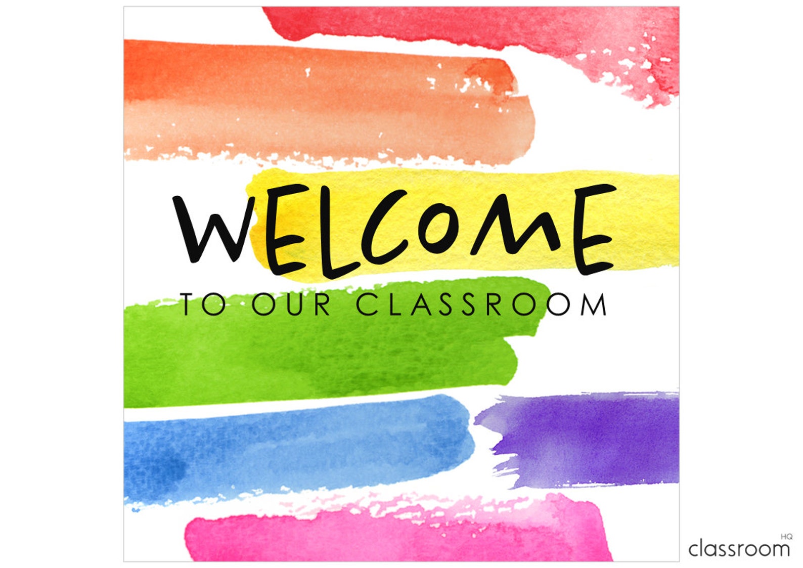 Watercolor Rainbow Theme Editable Class Door Decor + Bulletin Board ...