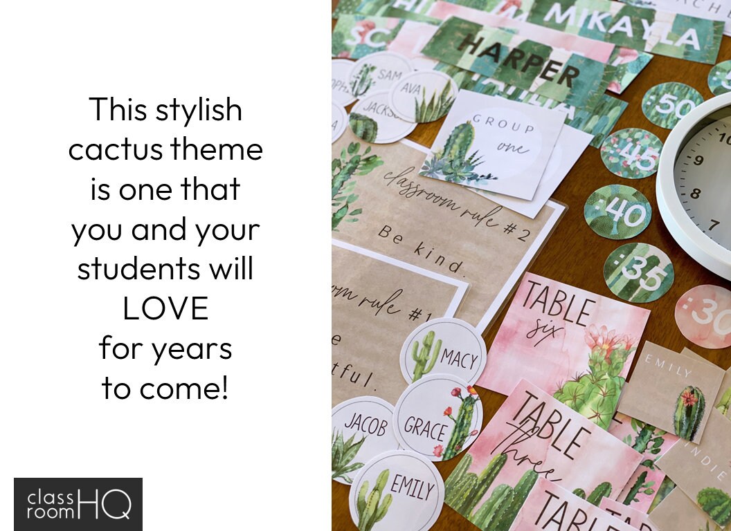 Cactus Classroom Theme Calm Classroom Decor Editable Classroom Labels ...