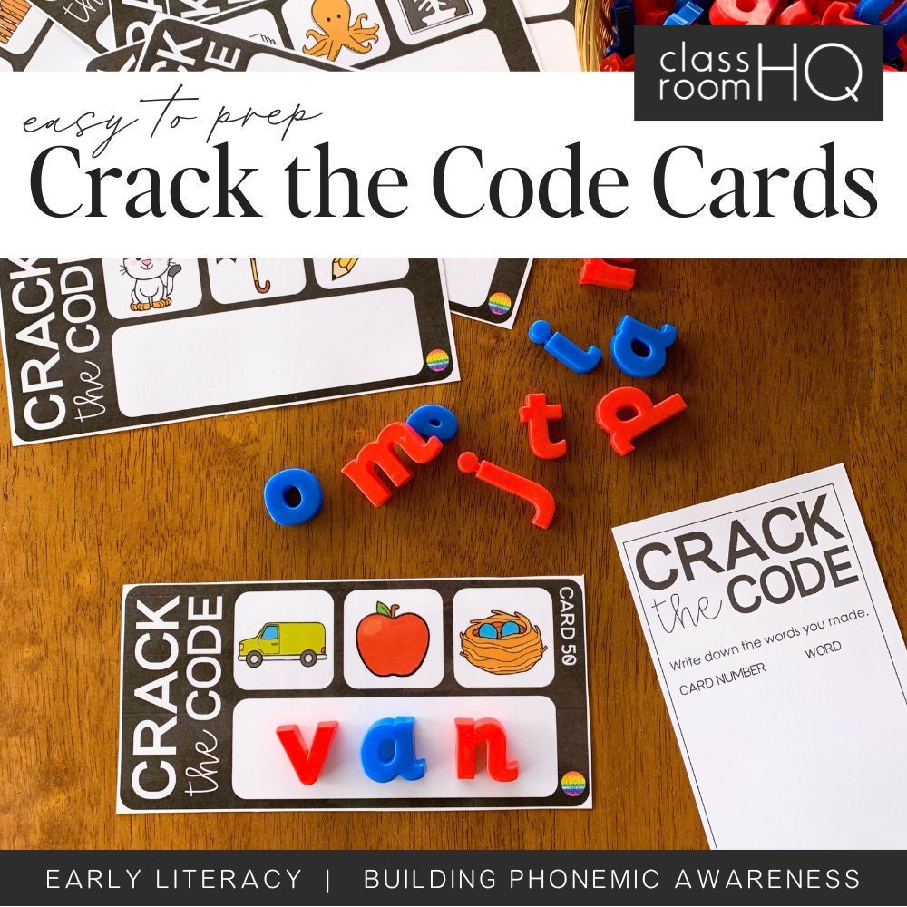 CCVC Word Crack The Code Cards - classroom HQ