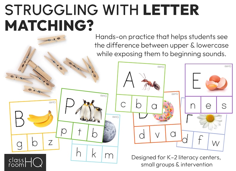 Upper and Lower Case Letter Match Activity Cards - Etsy