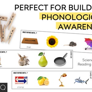 Rhyming Word Clip Cards | Building Phonological Awareness - Etsy